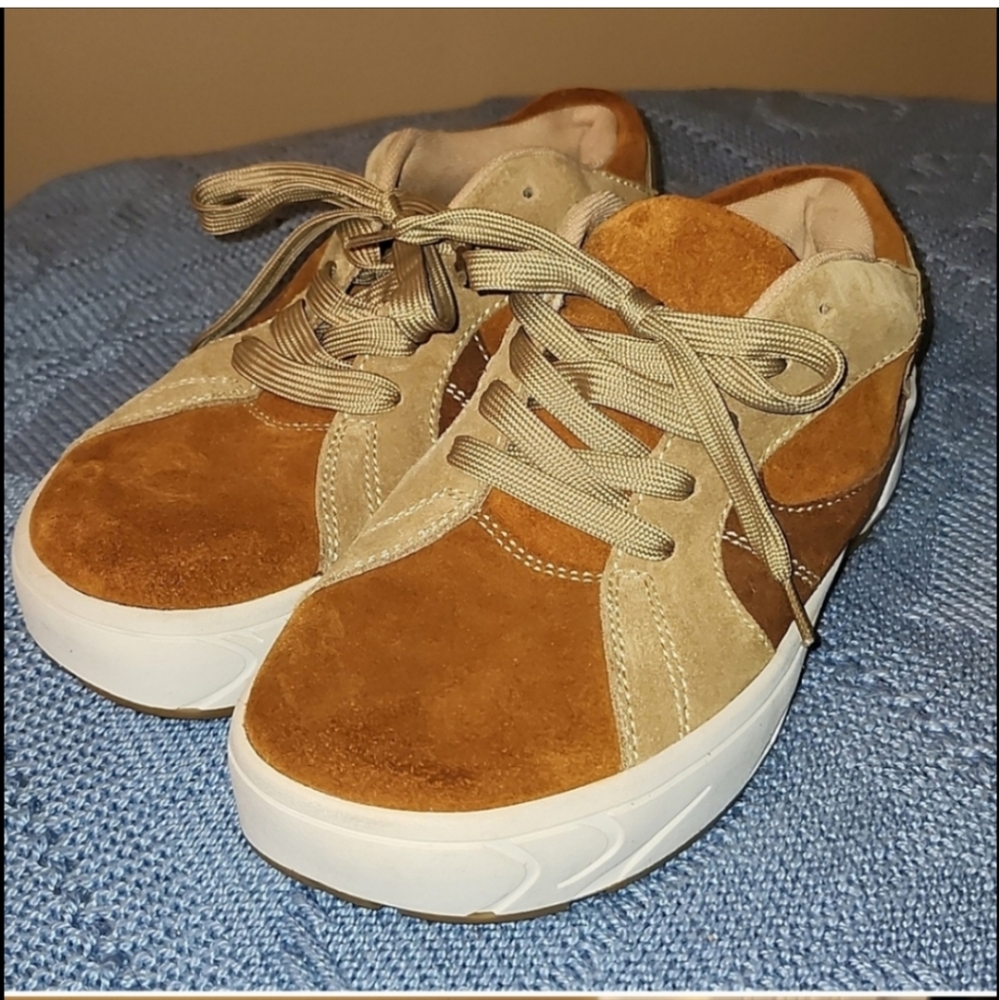 Jeffrey Campbell Brown and Tan Sneakers
